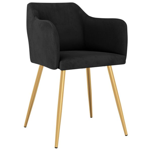 vidaXL Blagovaonske stolice 2 kom crne baršunaste