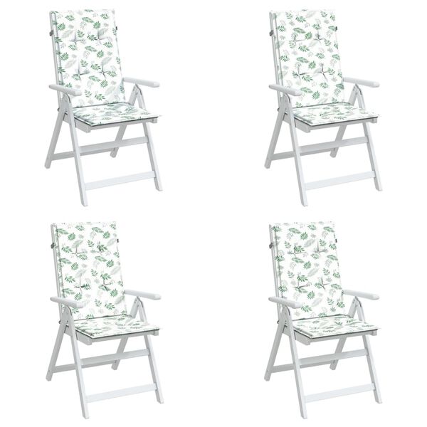 vidaXL Jastuci za visoku stolicu 4 kom s uzorkom li&scaron;ća od tkanine