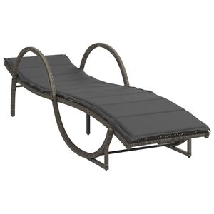 vidaXL Ležaljka za sunčanje s jastukom siva 60x199x42 cm poliratan
