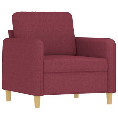 vidaXL Fotelja s tabureom crvena boja vina 60 cm od tkanine
