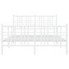 vidaXL Metalni okvir kreveta uzglavlje i podnožje bijeli 120x190 cm