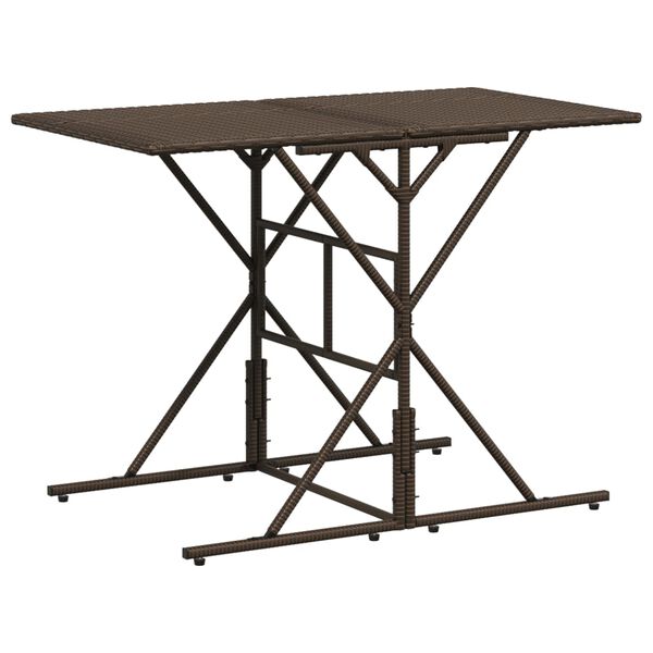 vidaXL 7-dijelni vrtni blagovaonski set s jastucima poliratan smeđi