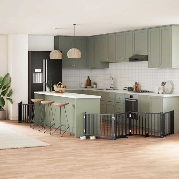 vidaXL Vrata za pse s vrata&scaron;cima 8 panela sklopiva 640 cm drvo topole