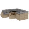 vidaXL 9-dijelni set vrtnih sofa s jastucima bež od poliratana