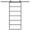 vidaXL Klizna vrata s priborom crna 90 x 205 cm od ESG stakla