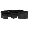 vidaXL 11-dijelni set vrtnih sofa od poliratana s jastucima crni