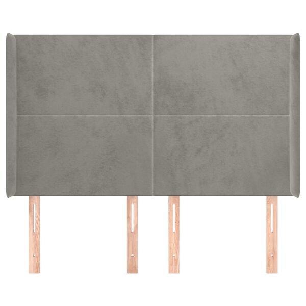 vidaXL Uzglavlje s u&scaron;ima svjetlosivo 147x16x118/128 cm bar&scaron;unasto