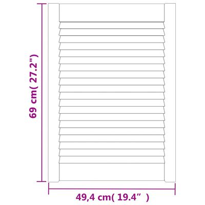 vidaXL Vrata za ormarić rešetkasti dizajn 4 kom 69 x 49,4 cm borovina