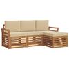 vidaXL Set vanjskih sofa 4 kom. Prirodna i bež