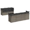 vidaXL 8-dijelni set vrtnih sofa od poliratana s jastucima sivi