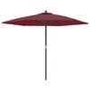 vidaXL Vrtni suncobran s drvenim stupom bordo 299x240 cm