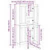 vidaXL Highboard Umjetnički hrast 69,5 x 34 x 180 cm Konstruirano drvo