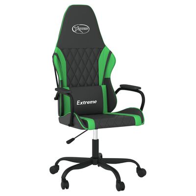 vidaXL Masažna igraća stolica crno-zelena od umjetne kože