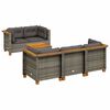 vidaXL 6-dijelni set vrtnih sofa od poliratana s jastucima sivi
