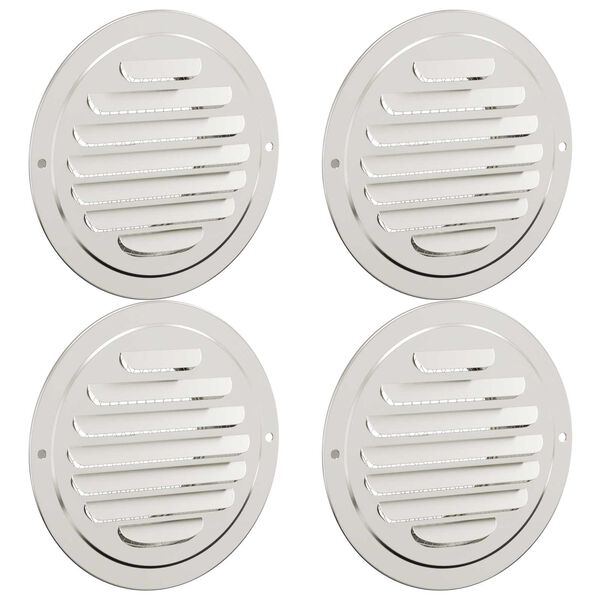 vidaXL Pokrov ventilacije 4 pcs Srebrno 80 mm Nehrđajući čelik