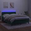 vidaXL Krevet box spring s madracem LED tamnozeleni 140x200 cm bar&scaron;un