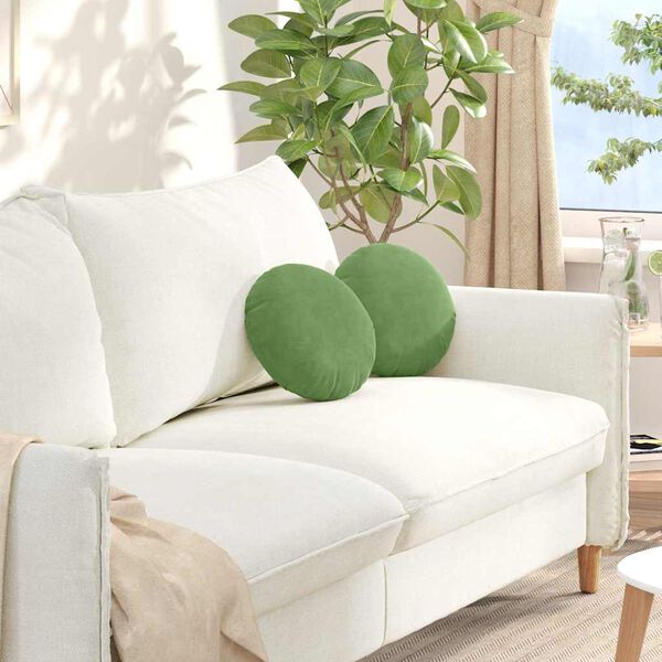 vidaXL Jastučići za sjedenje 2 pcs Svijetlo zelena Ø 40 x 13 cm Baršun