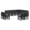 vidaXL Set vanjskih sofa 12 pcs Crna i tamno siva Poliester