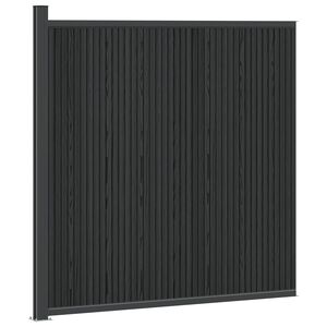 vidaXL Panel ograde WPC i aluminij Crna