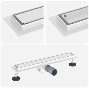 vidaXL 2 u 1 odvod za tu&scaron; Srebrno 50 cm Nehrđajući čelik 304