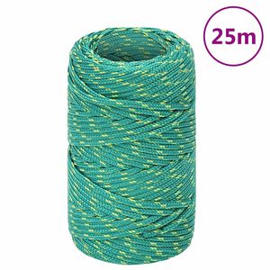 vidaXL Brodski konop zeleni 2 mm 25 m od polipropilena