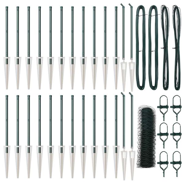 vidaXL Stup za ogradu Zelena 50 x 0,8 m (mreža 36 mm) Čelik i PVC