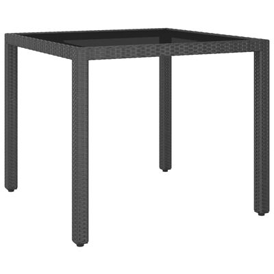 vidaXL Vrtni stol crni 90 x 90 x 75 cm od poliratana