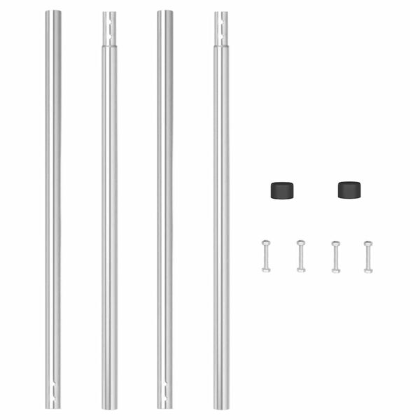 vidaXL Ograde 2 pcs Srebrno Čelik s praškastim premazom