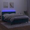 vidaXL Krevet box spring s madracem LED tamnoplavi 140x190 cm bar&scaron;un