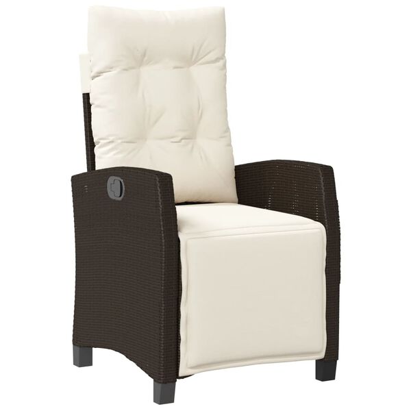 vidaXL 9-dijelni vrtni blagovaonski set s jastucima poliratan smeđi