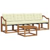 vidaXL Set vanjskih sofa s jastukom 5 pcs Prirodna i krem