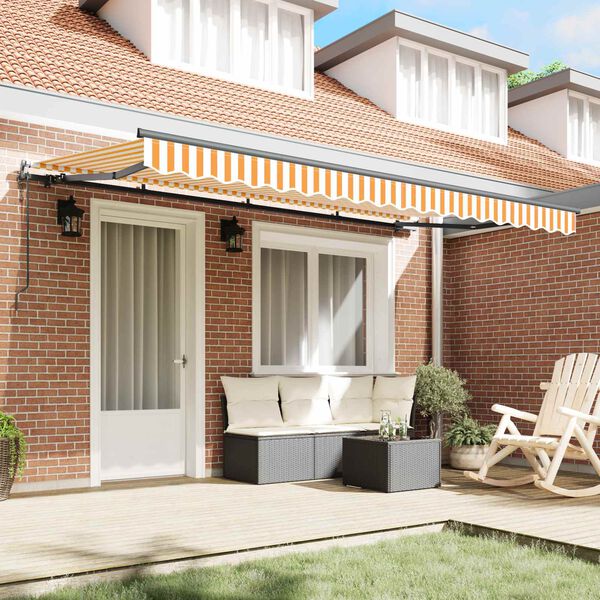 vidaXL Skrovita tenda Žuta 350 x 200 cm tkanina