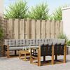 vidaXL Set vanjskih sofa s jastukom 9 pcs Prirodna i svijetlo siva