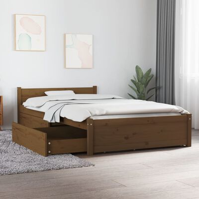 vidaXL Okvir za krevet s ladicama smeđa boja meda 90 x 200 cm