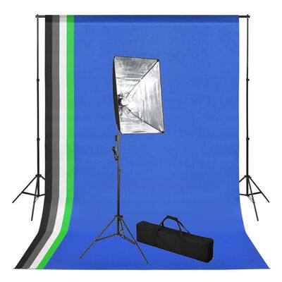 vidaXL Oprema za fotografski studio s pozadinama i svjetlima softbox