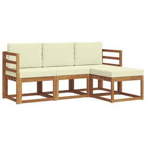 vidaXL Set vanjskih sofa s jastukom 4 pcs Prirodna i krem