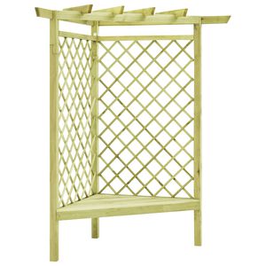 vidaXL Kutna pergola s klupom 130 x 130 x 197 cm impregnirana borovina