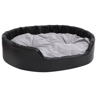 vidaXL Krevet za pse crno-sivi 99 x 89 x 21 cm od pliša i umjetne kože