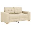 vidaXL Sofa 2 pcs Krema Platnasta tkanina