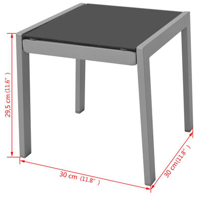 vidaXL Ležaljka za sunčanje sa stolom aluminijum crna