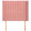 vidaXL Uzglavlje s ušima ružičasto 83x16x118/128 cm baršunasto