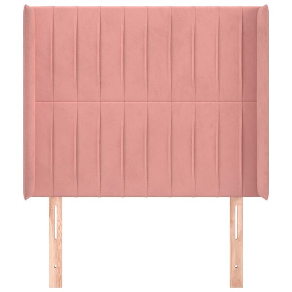 vidaXL Uzglavlje s ušima ružičasto 83x16x118/128 cm baršunasto