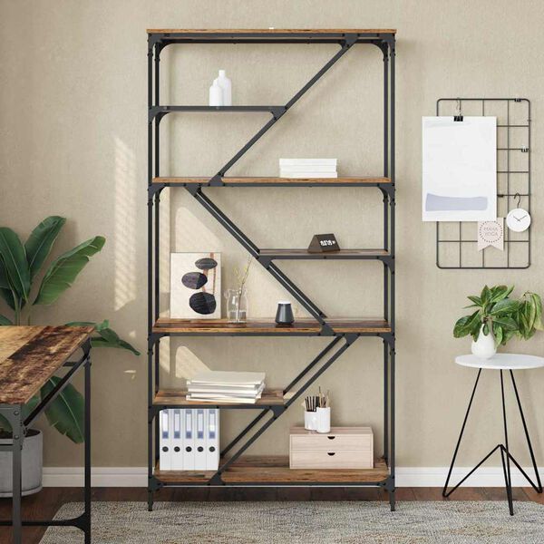 vidaXL Polica Staro drvo 91 x 36 x 176 cm Konstruirano drvo