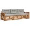 vidaXL Set vanjskih sofa 3 kom. Prirodna i svijetlo siva