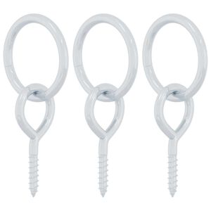 vidaXL Prstenovi za vezivanje konja s vijcima s u&scaron;icom 3 kom srebrni čelični