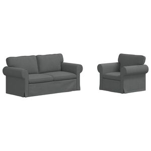 vidaXL Set sofe 2 pcs Tamno siva 175 x 82 x 80 cm tkanina
