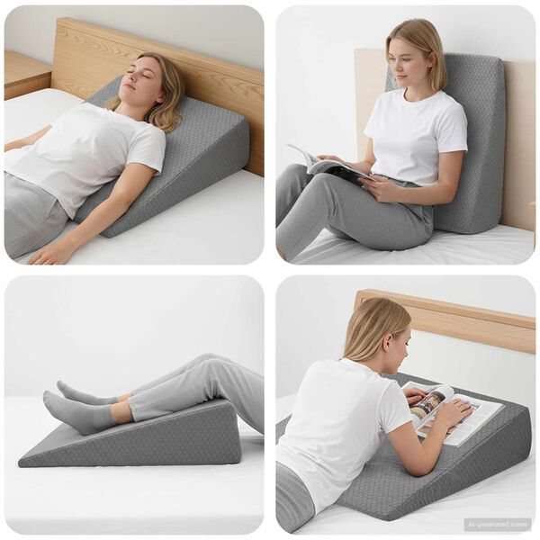 vidaXL Jastučić u obliku klinasti jastučić Jednobojno Siva