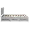 vidaXL Krevetna konstrukcija Siva Sonoma 160 x 200 cm Inženjersko Drvo