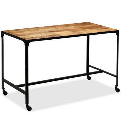vidaXL Blagovaonski stol od masivnog drva manga i čelika 120x60x76 cm
