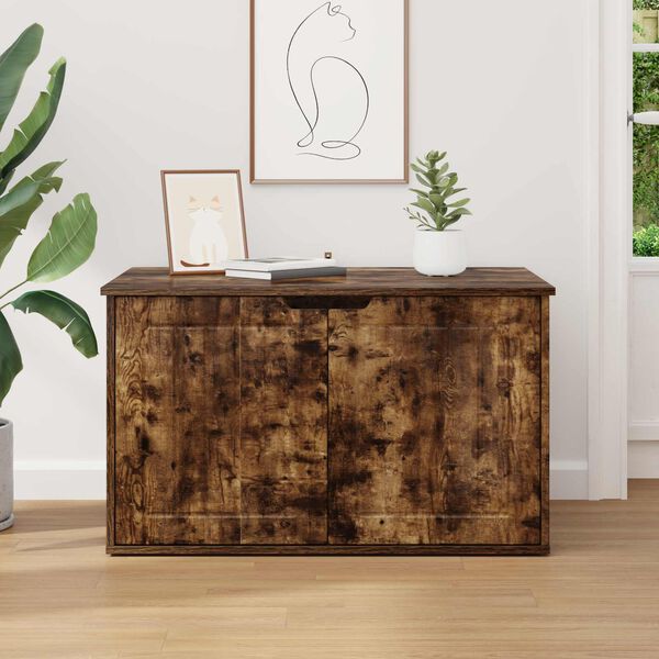 vidaXL Mačja Kuća Dimljeni hrast 85 x 55 x 50,5 cm Konstruirano drvo